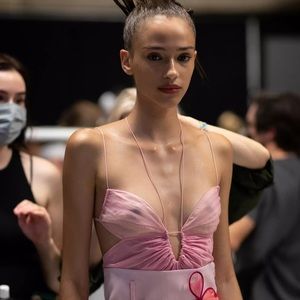 Nensi Dojaka pink keyhole bodysuit